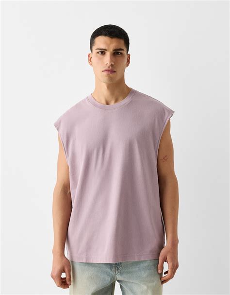 Футболка-безрукавка оверсайз - Чоловіки | Bershka