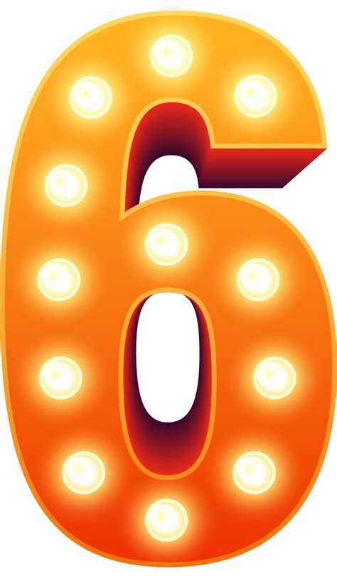 number  retro light bulbs element isolated illustration  png