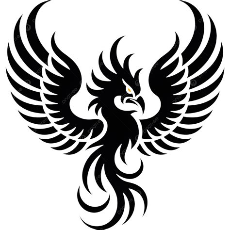 Tribal Style Phoenix With Spread Wings, Tribal, Phoenix, Wings PNG