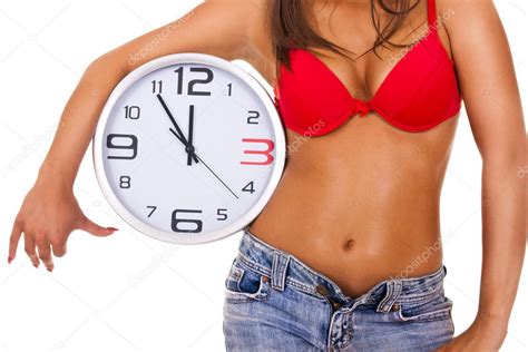 Sexy Frau mit Uhr - Stockfotografie: lizenzfreie Fotos © luckybusiness ...