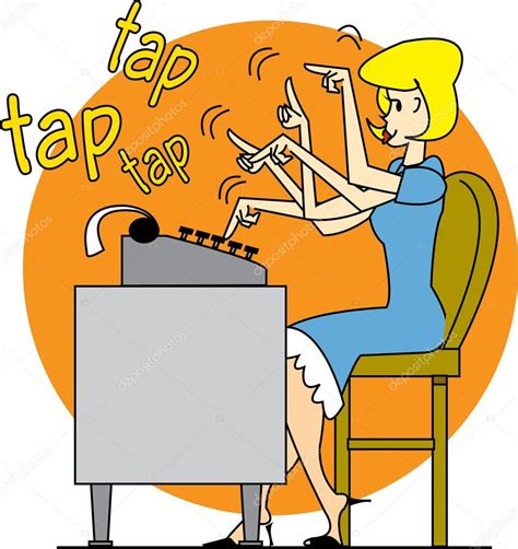 Clipart: typewriter | Woman Typing Extremely Fast On A Typewriter ...