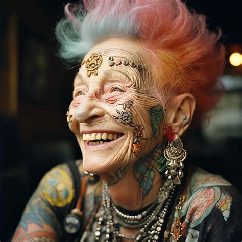Premium Photo | Creative grandmother portrait of an elderly woman with ...