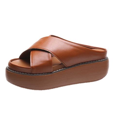 Hvyesh Women's Platform Sandals,Slip-On Flat Sandals, Comfort Slides