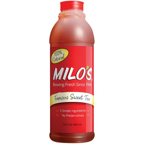 Milo's, Famous Sweet Tea, Fresh Brewed, All Natural, 20 Fl. Oz ...