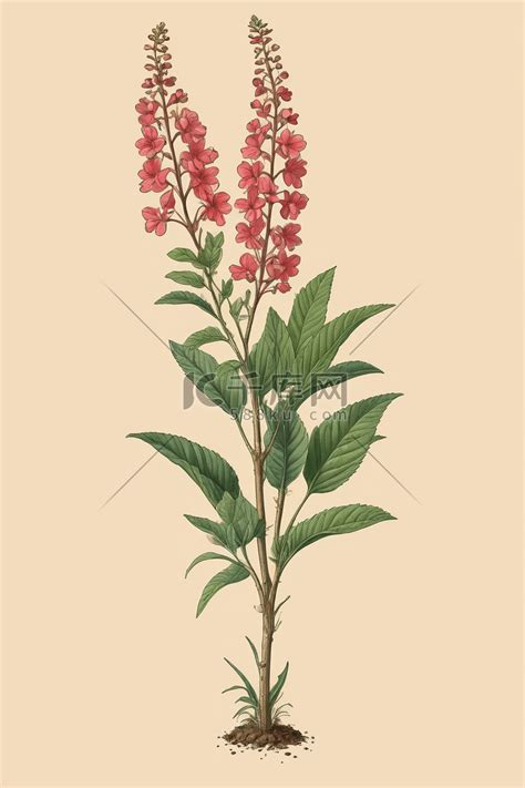 开花植物植物王国植物插图大约插画高清摄影大图-千库网