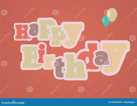 Vintage Style Happy Birthday Card Vector Illustration | CartoonDealer ...