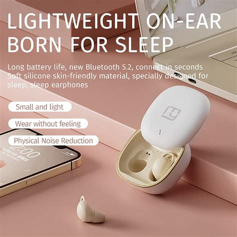 Invisible Sleep Earbuds - Tiny Noise Cancelling Wireless Bluetooth 5.2