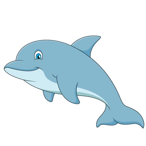 Cartoon illustration of cute dolphin jumping 21570483 Vector Art at ...