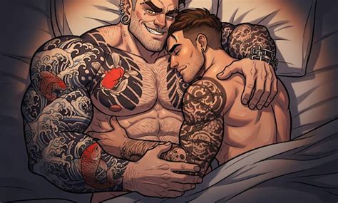Draw muscle gay bara anime gay couple bara nsfw bara illustration nsfw