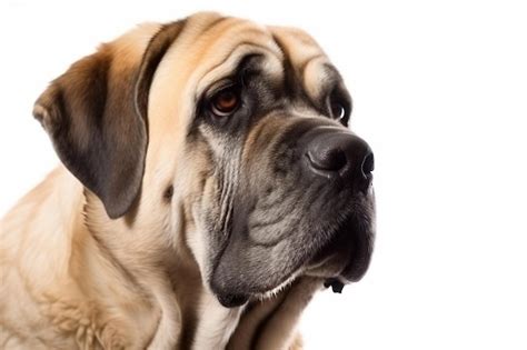 Premium Photo | Giant dog english mastiff isolated on white closeup ...