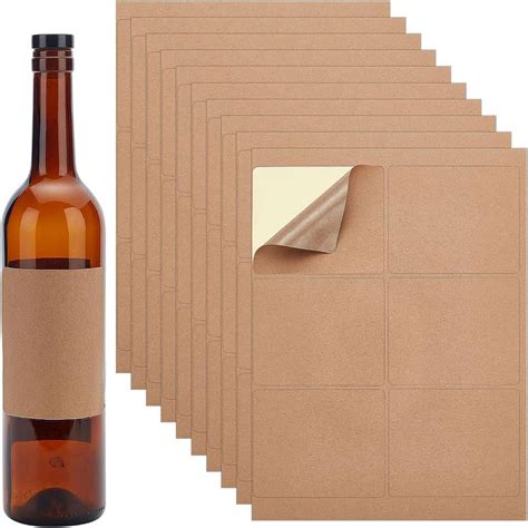 Rectangle Printable Blank Kraft Paper Self Adhesive Stickers Writable