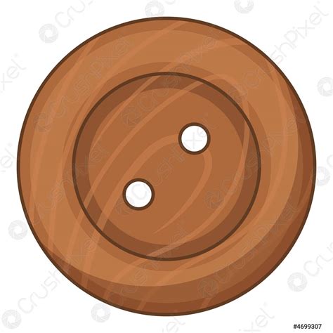 Wood cloth button icon, cartoon style - stock vector 4699307 | Crushpixel