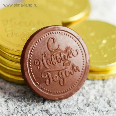 Создать мем "шоколадные медальоны с логотипом, монета, шоколадная ...