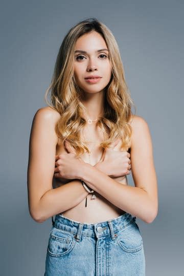 Young Topless Woman in Blue Jeans Stock Image - Image of jeans, sensual