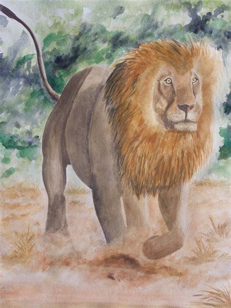African Lion Painting by Chaim Pretorius | Saatchi Art