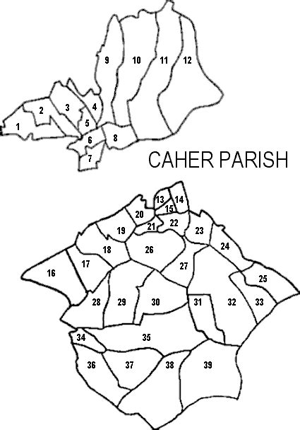 Caher Civil Parish and Townland Map