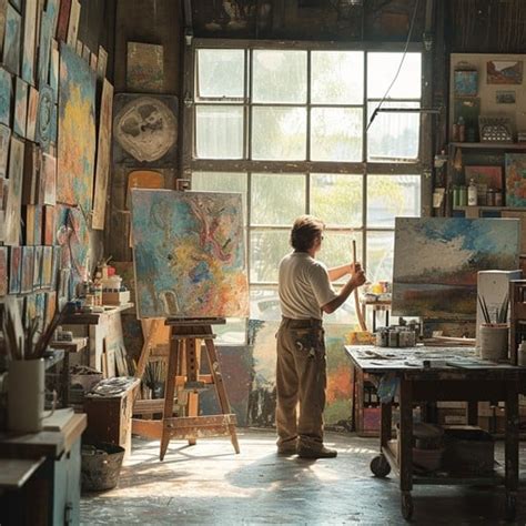 artist  work image art painting artist   stockcake