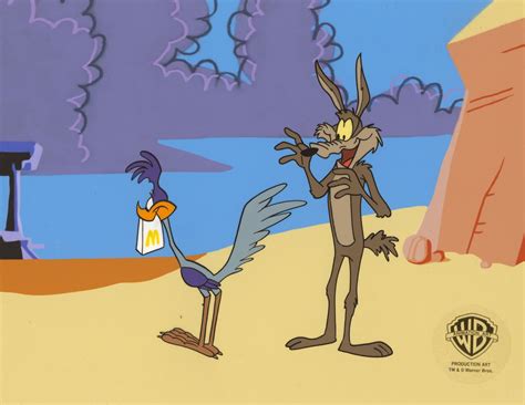 Looney Tunes Original Production Cel: Wile E. Coyote and Road Runner ...