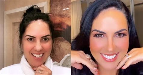 Graciele Lacerda Antes E Depois - Graciele Lacerda mostra antes e depois de se arrumar para show de Zezé ...