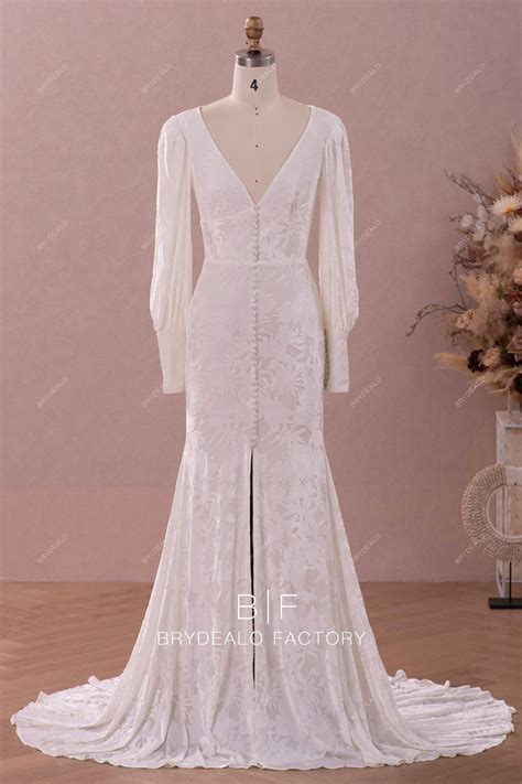 bell sleeves wedding dress 8