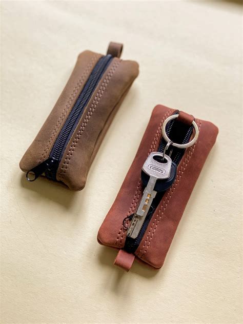 Zipper Key Case-genuine leather Key Holder Key Organizer Handmade ...