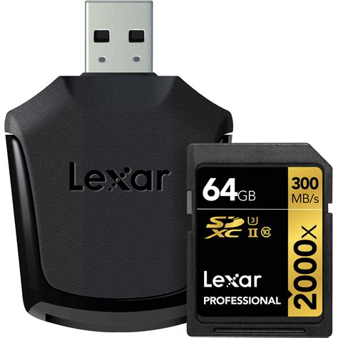 Lexar 64GB Professional 2000x UHS-II SDXC LSD64GCRBNA2000R B&H