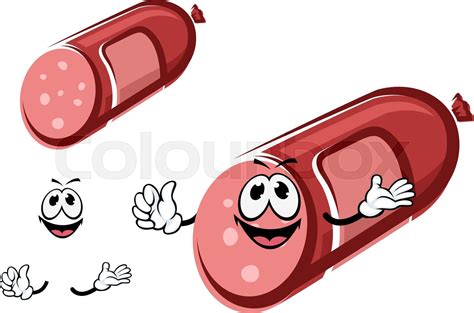 Funny cartoon sausage or wurst character | Stock vector | Colourbox