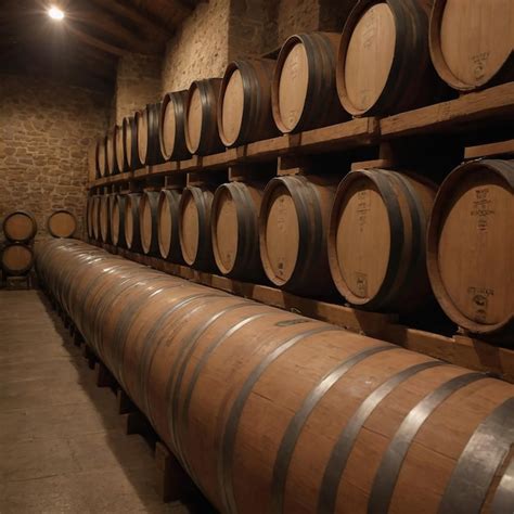 aging process  cognac spirit   dark french oak barrels  cellar