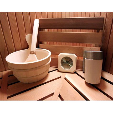 Finnish Sauna Builders 5' x 7' x 7' Pre-Built Outdoor Sauna Kit with C