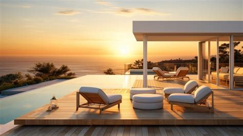 premium ai image sun deck hd  wallpaper stock photographic image