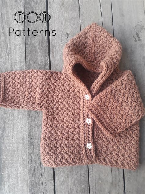 Crochet baby hooded cardigan pattern crochet baby sweater | Etsy