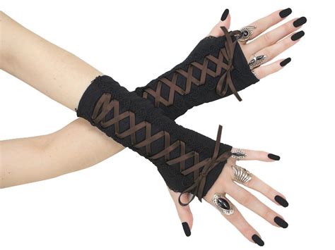 Gothic fingerless gloves mittens wrist warmers goth burlesque | Etsy