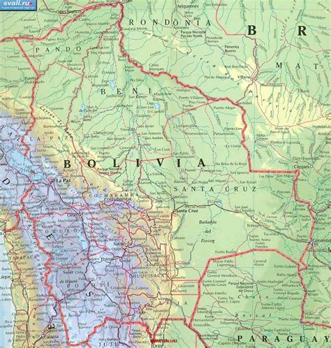 карты : Карта Боливии (исп.) | Боливия | Туристический портал Svali.RU