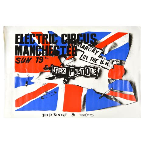 Sex Pistols Original Vintage Promotional Poster by Jamie Reid, American