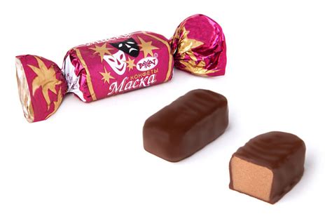 КОНФЕТЫ ГЛАЗИРОВАННЫЕ С ПРАЛИНОВЫМ КОРПУСОМ "Маска " купить в ...