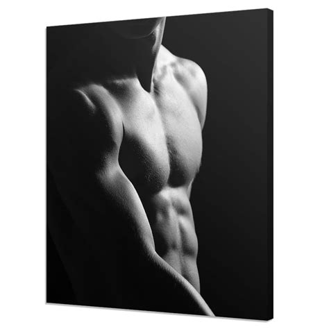 Muscular Nude Male Model Sexy Erotic Black and White Modern - Etsy