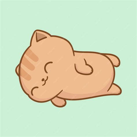 Premium Vector | Cute happy cat sleep pose cartoon 2