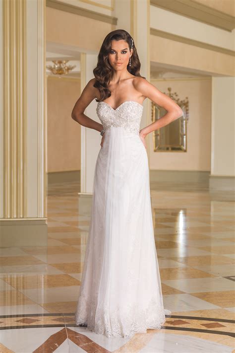 Empire Waist Beaded English Net Cage Bridal Gown | Empire waist wedding