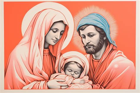Premium AI Image | Illustration of nativity scene mary and joseph with ...