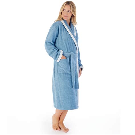 blue contrast detail towelling robe scotts  stow