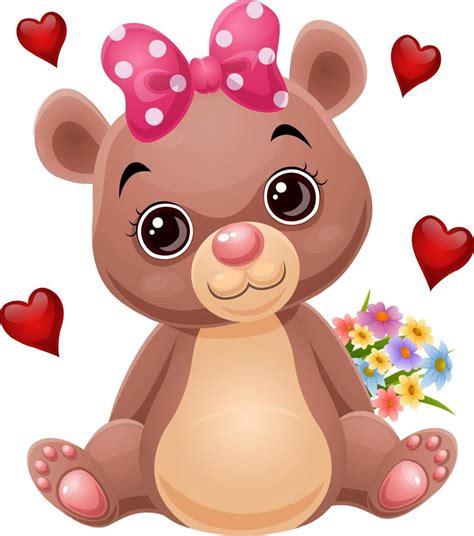 cute baby bear cartoon sitting  vector art  vecteezy