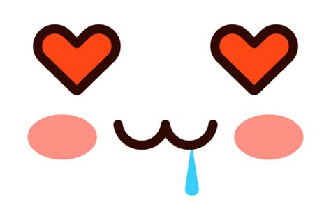 Heart Eyes Kawaii Face. Cute Retro Emoji Graphic by yummybuum ...