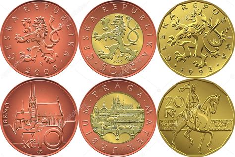Vector Set reverse and obverse czech money coin Stock Vector Image by ...