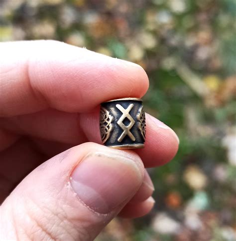 Ingwaz Rune Bronze Bead | Norse Jewelry for Viking Enthusiasts