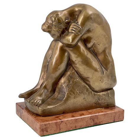 Bronze Sculpture “Nude of Young Woman” by K. Gabriel, 1913 For Sale at