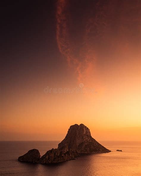 Sunset on the Magical Es Vedra Stock Photo - Image of ibiza, orange ...