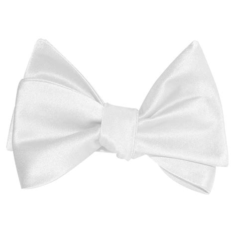 White Satin Self Tie Bow Tie | Men's Tuxedo Suit Formal Untied Bowties ...