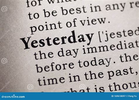 Definition of the Word Yesterday Stock Image - Image of fake, concepts ...
