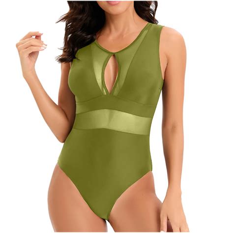 Bigersell Keyhole One-Piece Swimsuits for Women Mesh Bathing Suits