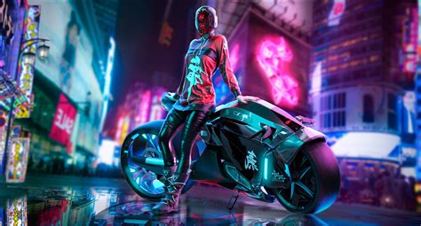 Обои Cyberpunk, Девушка, фантастика, Киберпанк, Арт, Город, Неон ...